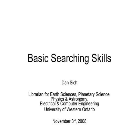 Basic Searching Skills