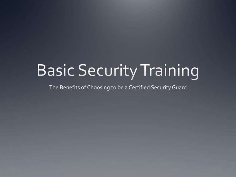 Basic security training