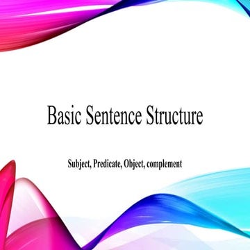 Basic Sentence Structure in English grammar | PPT