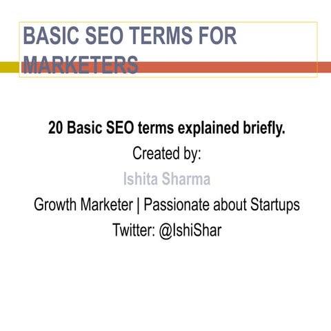 Basic SEO Terms