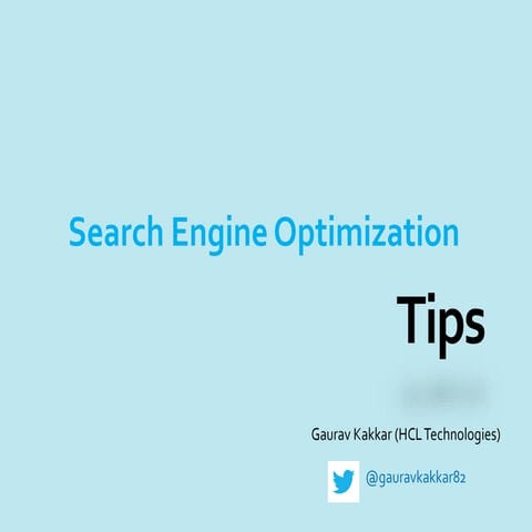  Basic Search Engine Optimization techniques & tips