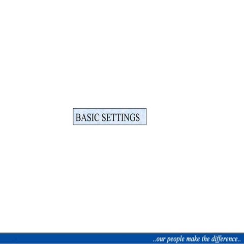 Basic settings Of SAP Fi