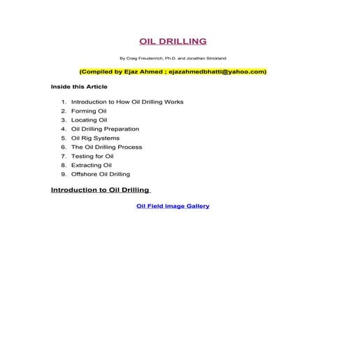 Basics for oil riggers