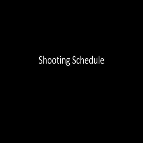 Basic shooting schedule