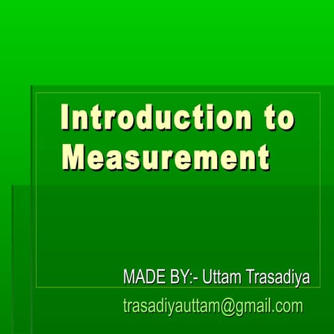Basics in measurement