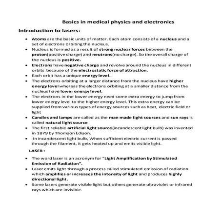 LASERS, CHARACTERISTICS, STIMULATED ABSORPTION, SPONTANEOUS EMISSION, STIMULA...