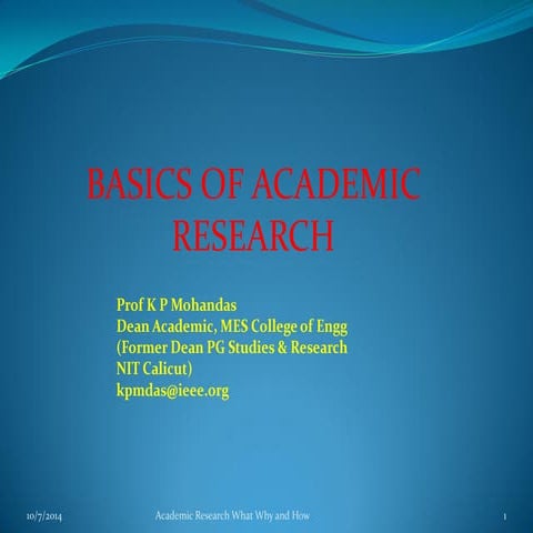 Basics in Academic Research
