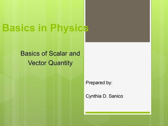 Vectors, scalars, and coordinate systems | PPT