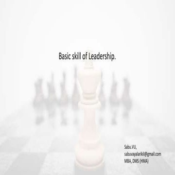 Basic skill of leadership