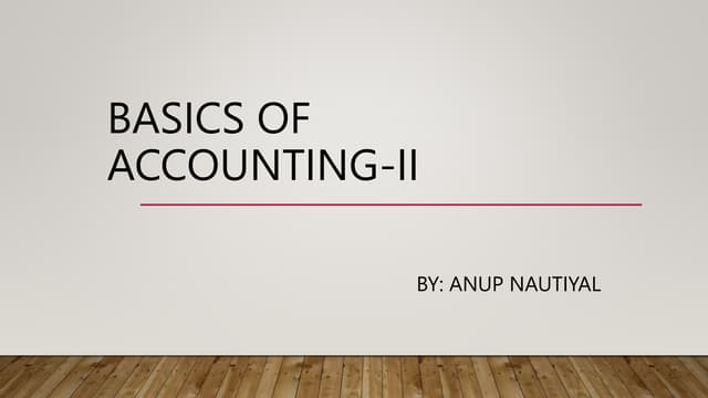 Basics of accounting in financial accounting