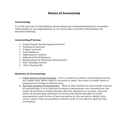 Basics of accounting-interview questions