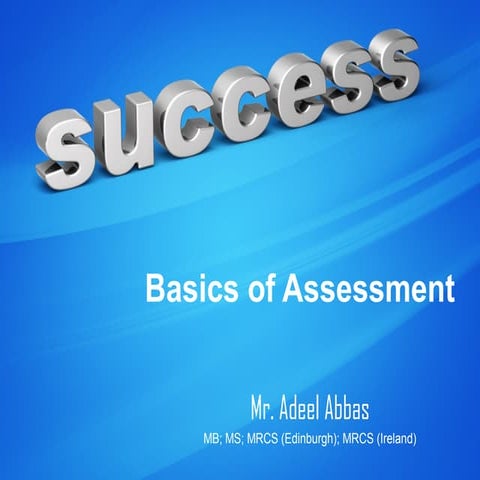 Basics of assessment   for slide share