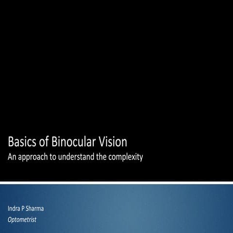 Basics of binocular vision