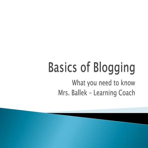 Basics of Blogging