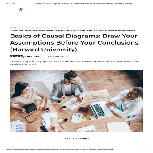 Basics of causal diagrams  draw your assumptions before your conclusions (har...
