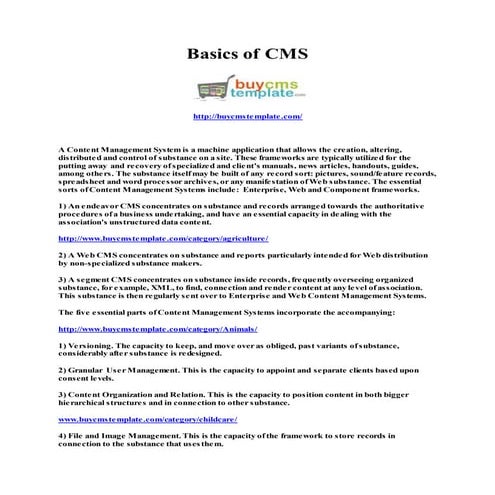 Basics of cms