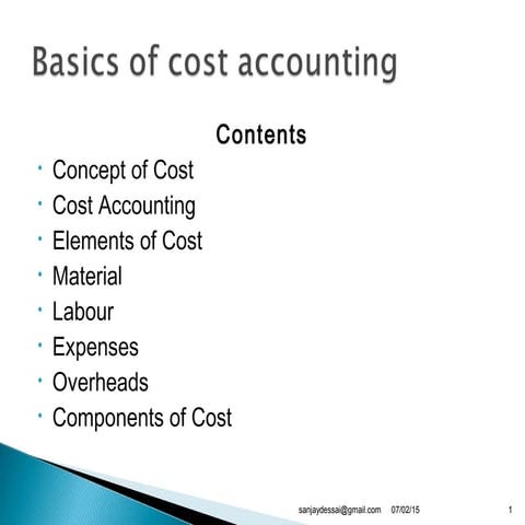 Basics of Cost Accounting
