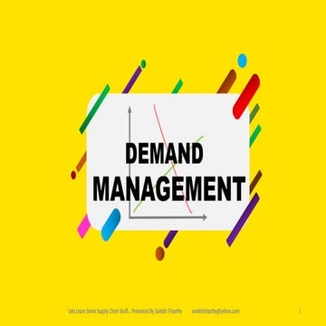 Basics of demand management for idiots