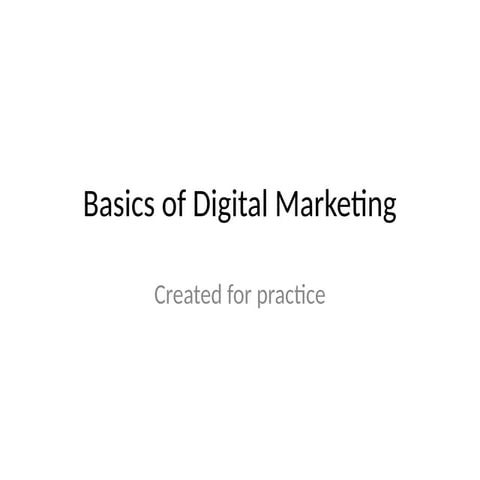 Comprehensive Introduction to Digital Marketing Strategies and Tools | PPTX