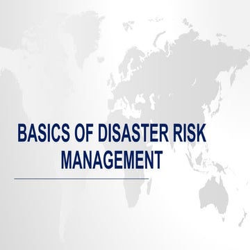 Basics of disaster risk management