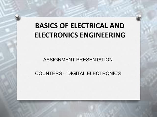 Digital Electronics - Counters