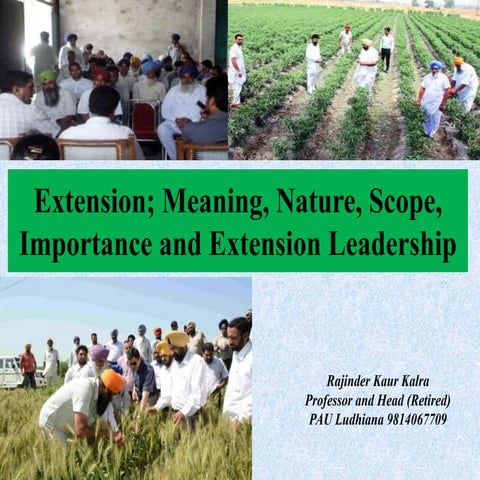 Basics of extension and its role in agricultural