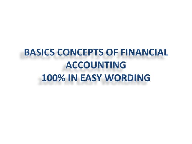 Basics of financial accounting