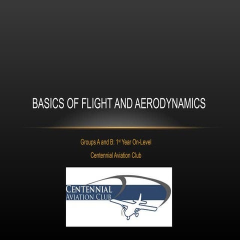 Basics of Flight and Aerodynamics (Groups B/D)