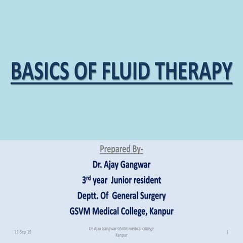 Basics of fluid therapy