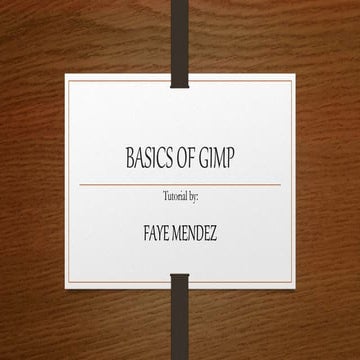 Basics of gimp