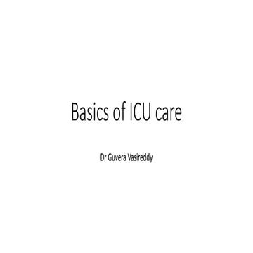 Basics of icu care