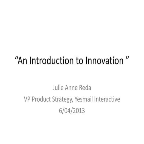 Basics of innovation