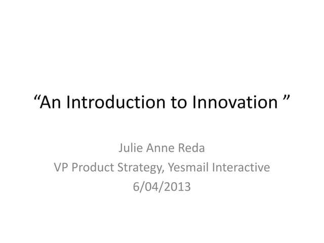 Basics of innovation