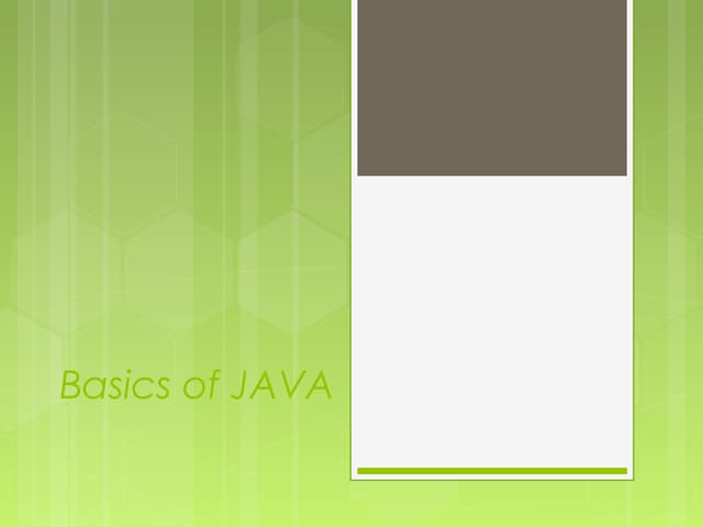Basics of java 1