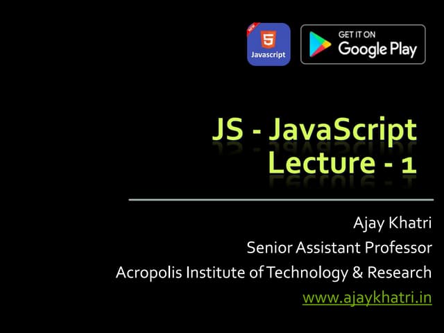 Basics of Java Script (JS)