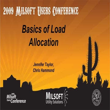 Electric Utility Solutions: Basics of Load Allocation