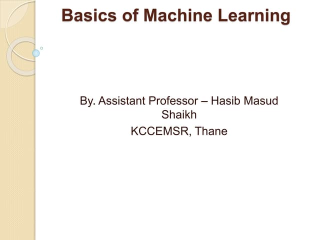 Basics of machine_learning