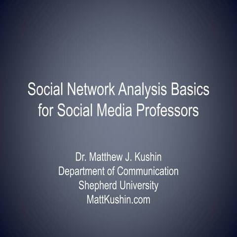 Basics of network analysis using Netlytic