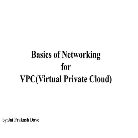 Basics of networking and demo on vpc