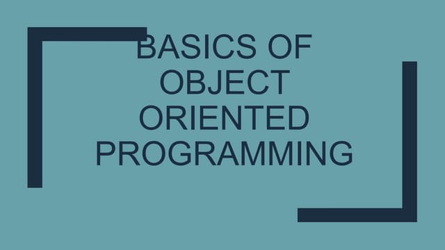 Basics of object oriented programming c++ [autosaved]