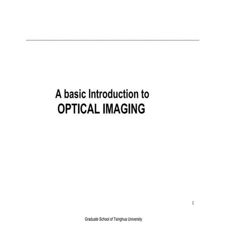 Basics of opical imaging (NON IMAGING OPTICS)
