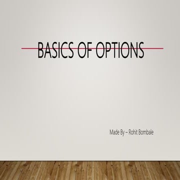 Basics of options