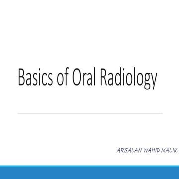 Basics of oral radiology