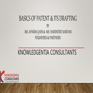 Basics of patent &amp; its drafting   ymca faridabad - 02112020