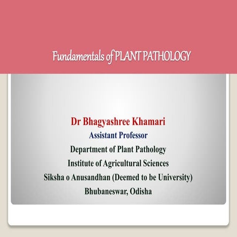 Fundamentals of plant pathology