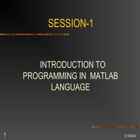 Basics of programming in matlab | PPT