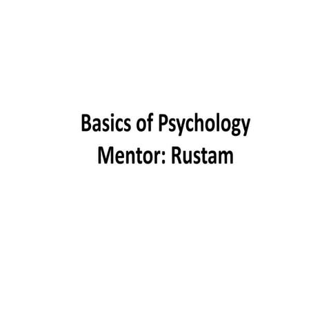 Basics of psychology