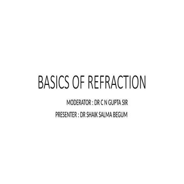 A SEMINAR TOPIC ON BASICS OF REFRACTION.pptx