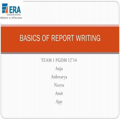 Basics of report writing