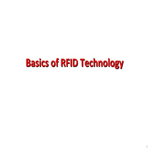 Basics Of Rfid Technology